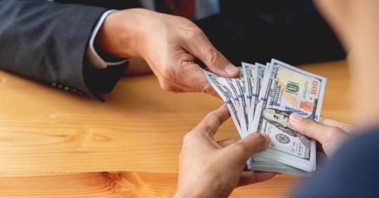 Person Receiving Money